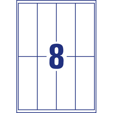 AVERY ZWECKFORM Magnet-Schilder 50x140mm OJ8875-5 weiss 40 Stück/5 Blatt