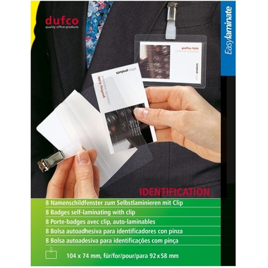 DUFCO Karten Self. lam. 53102.001 74x104mm mit clip 8 Stück