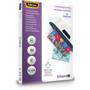 FELLOWES Laminiertasche A3 5306207 glanz, 80my 100 Stk