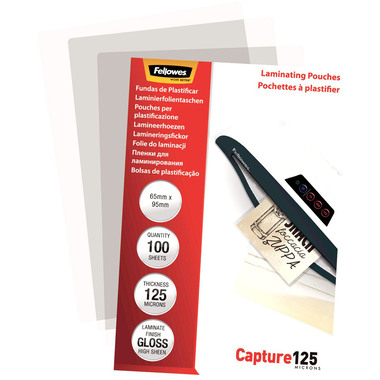 FELLOWES Laminiertasche 65x95mm 5306702 glanz, 125my 100 Stk