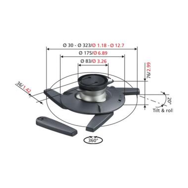 Vogel's Fixation de plafond EPC-6545 Argenté