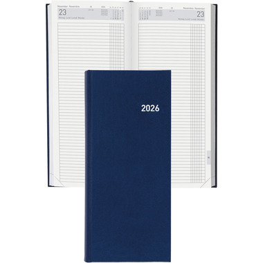BIELLA Agenda Tower 2026 800311050026 1G/2S blu ML 13.5x31.5cm
