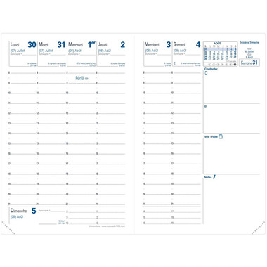 QUO-VADIS Universitaire rep Club 26/27 028941Q 1W/2S 13M beige FR 10x15cm