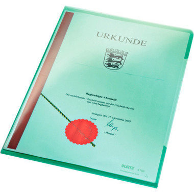 LEITZ Sichtmappen Premium A4 41530055 grün, 0,15mm 100 Stück