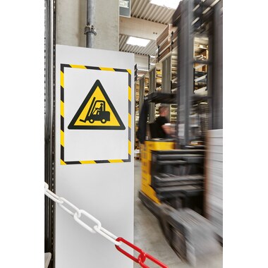 MAGNETOPLAN Magnetrahmen magnetofix A4 1131442 SAFETY, gelb/schwarz 5 Stück