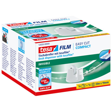 TESA Tischabroller EasyCut 19mmx33m 538380000 weiss