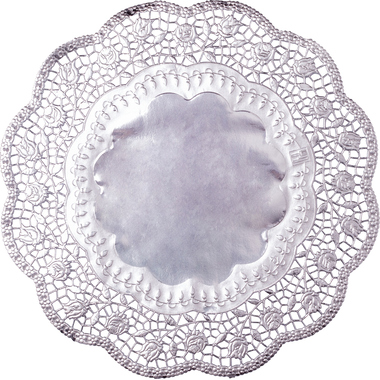 DEMMLER Merletto torta rotondo 3621190425 36cm, 4 pezzi argento