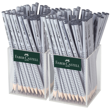 FABER-CASTELL Bleistift Grip 2001 2mm/HB 117023 Köcher, silber 144 Stück