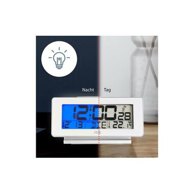 ADE Funkwecker mit Temperatur und Datumsanzeige, Weiss