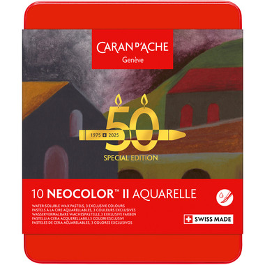 CARAN D'ACHE Wachsmalkreide Neocolor II 7500.919 50 Jahre dunkel 10 Stück