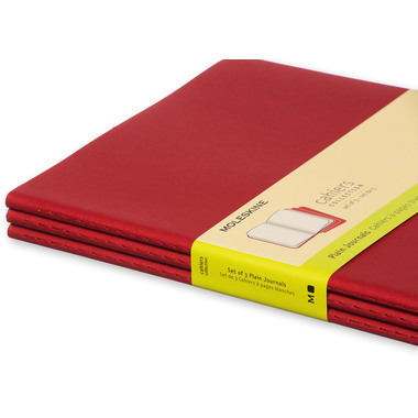 MOLESKINE Notizheft Cahier XL 25x19cm 931090 blanko, rot 3 Stück
