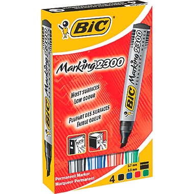 BIC Permanent Marker 2300 8209222 ass., 4 Stück