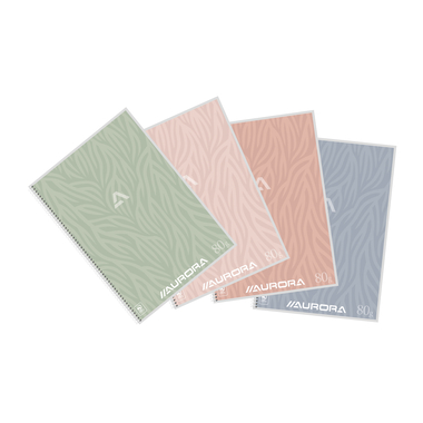AURORA Spiralheft A4 2960DT assortiert, liniert 120 Seiten