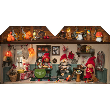 ARS EDITION Adventskalender 20.5x20x1.3cm 135859 Advent im Wichtelhaus