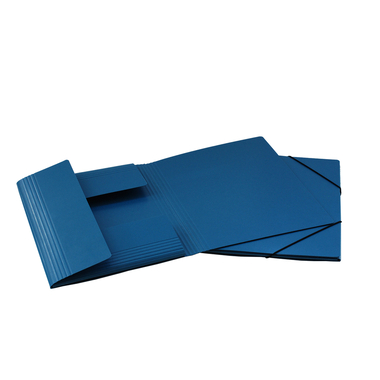 EROLA Gummibandmappe 650my A4 33299 blau Pressspan 3 Klappen