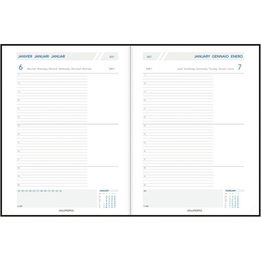AURORA Agenda Vivella Largo 2027 3116 1T/1S ass. ML 16.5x21cm