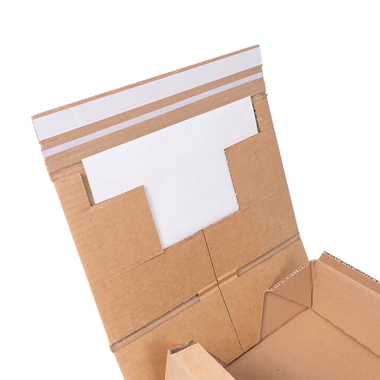 Shipping box with self-adhesive seal in brown 305x212x110mm
