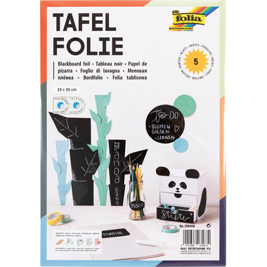 FOLIA Film pour tableau 135my 5 fe. 390490 noir, auticollant 5 pcs.