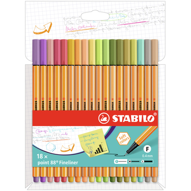 STABILO Feinschreiber Point 88 0.4mm 8818-2-5 18 Farben ass.