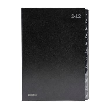 BIELLA Pultmappe A4 32341200U schwarz 1-12 / Jan-Dez