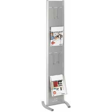 FRANKEN Prospektständer PSN804 4 Fächer, silber