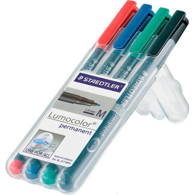 STAEDTLER Lumocolor permanent M 317 WP4 4 colori ass.