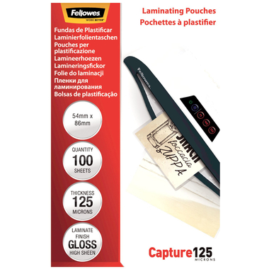 FELLOWES Pelicole per lamin. 54x86mm 5306302 lucido, 125my 100 pezzi