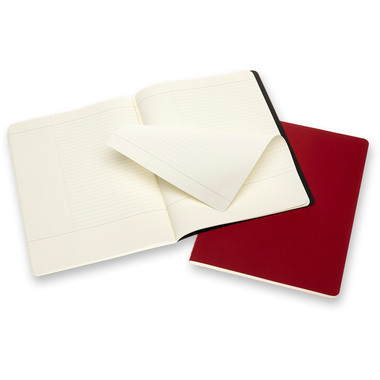 MOLESKINE Notizheft Karton A4 602503 liniert,BK/cranb.,120S. 2 Stk.