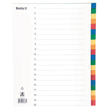 BIELLA Register PP A4+ 47902000U farbig 20-teilig