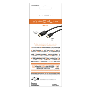 Câble DisplayPort pour haute résolution 4K Ultra HD | Vivanco