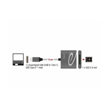 Delock Card Reader External USB-C for XQD 2.0 Memory Cards