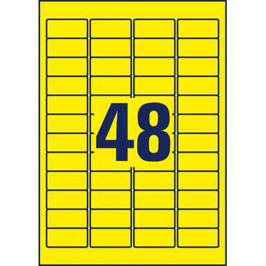 AVERY ZWECKFORM Étiquettes 45,7x21,2mm L6041-20 jaune 960pcs./20fl.