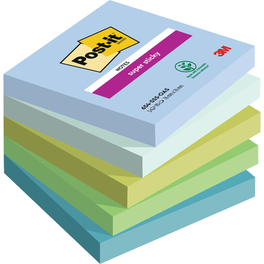 POST-IT Block Super Sticky Oasis 654-5SS-OAS 5-farbig, 5x90 Blatt 76x76mm