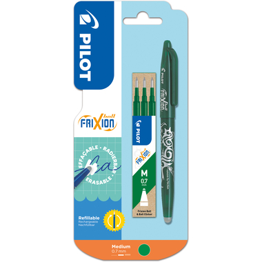 PILOT Roller FriXion Ball + Mine 150.014.07BL02 verde, refill, cancellabile