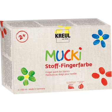 KREUL Stoff-Fingerfarbe Mucki KR-28420 assortiert 6x150ml
