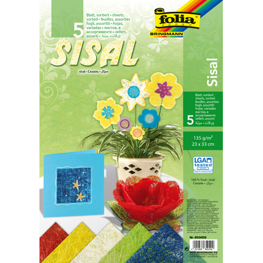 FOLIA Sisal 135g 850409 23x33cm 5 Blatt