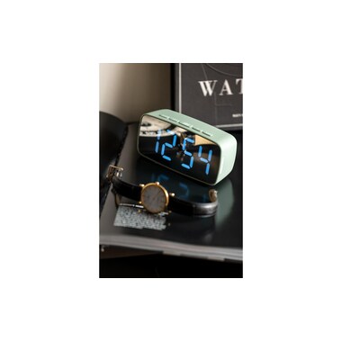 KARLSSON Réveil numérique Mirror ovale Vert