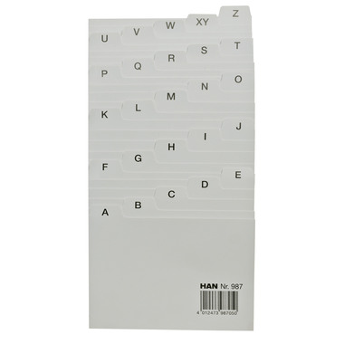 HAN Cartes-quides A-Z A7 2.49 gris 25 pcs.