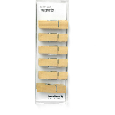 TRENDFORM Magnete WOODY KLIP TF2930 6er Set, naturholz