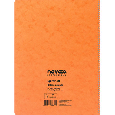 NOVOOO Quaderno spirale A4 729785 rigato,9mm,80g, ass. 48 fogli