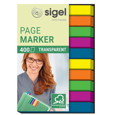 SIGEL Haftnotizen Film 6x50mm HN617 5-farbig ass. 10 x 40 Streifen