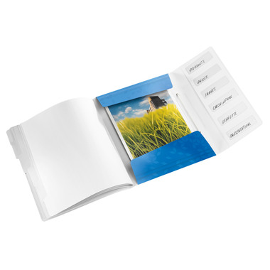 LEITZ Dossier de coll. WOW PP A4 46330036 bleu 6 comp.