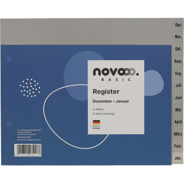 NOVOOO Register PP 1/2 Höhe 40972 grau Dez-Jan DE