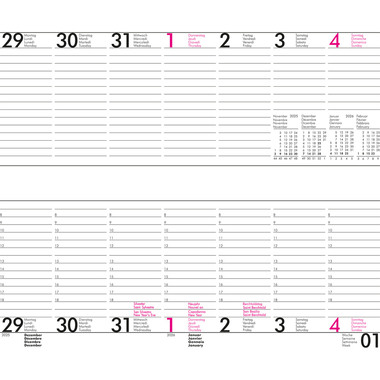 BÜROLINE Wochenplaner 2026 890712 1W/2S ML 12x28.4cm