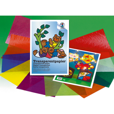 URSUS Transparentpapier 23x33cm 8230099F 42g, 10 Farben ass. 10 Blatt