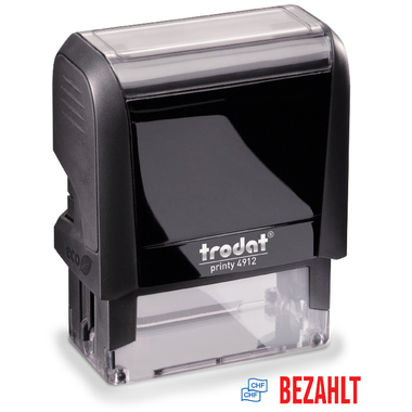TRODAT Stempel Bezahlt 4912BEZAHLT blau/rot 47x18mm