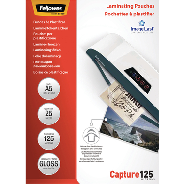FELLOWES Pelicole per laminazione A5 5396101 lucido, 125my 25 pezzi