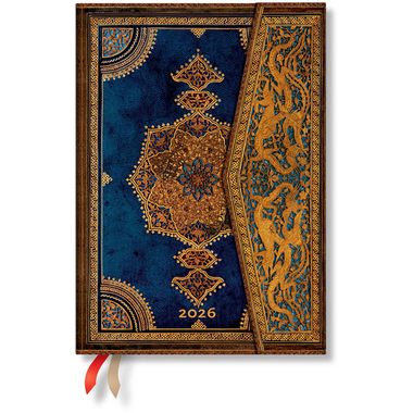 PAPERBLANKS Agenda Safavide Indigo 2026 DD0597-2 1S/2P HOR Midi HC TE 13x18cm
