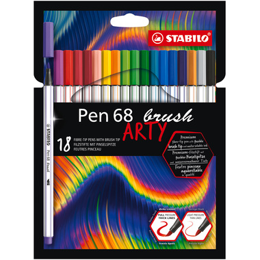 STABILO Stylo Fibre 68 Brush Arty 568/18-21-20 ass. 18 pcs.