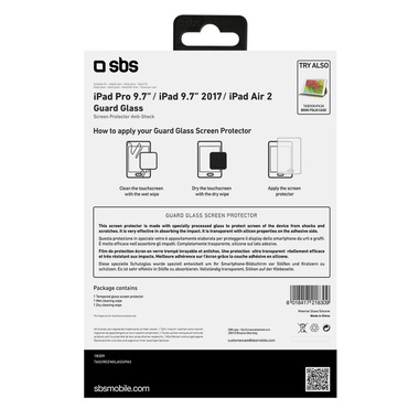 Pellicola in vetro temperato SBS per iPad 9,7"